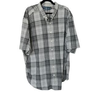 Ralph Lauren Men's Black and White Plaid Cotton Short Sleeve Shirt Size 3XB